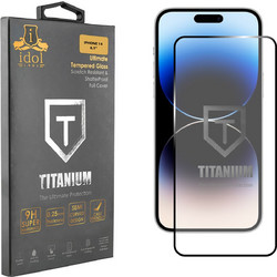 Idol 1991 Titanium Semi Curved Full Glue Tempered Glass iPhone 14 6.1" 9H 0.25mm Μαύρο
