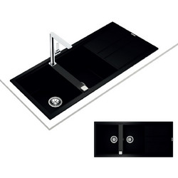 Teka Nova 80 B-TG 2B 1D Νεροχύτης Inox Black 116x51cm