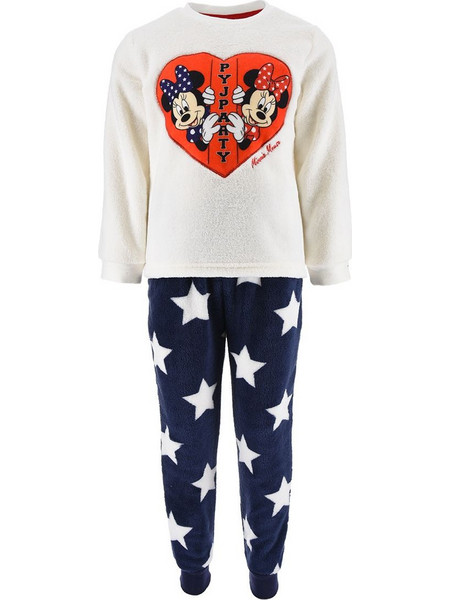 Παιδική πιτζάμα Minnie Fleece PjParty, Χρώμα Κρεμ-Ιβουαρ