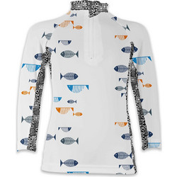 UVEA Biarritz Big Fish Αντηλιακό UV Παιδικό Μαγιό Μπλούζα για Αγόρι Λευκό 200-92