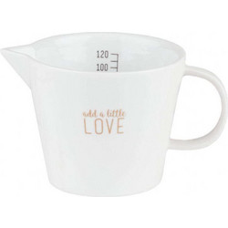 Μεζούρα Κουζίνας Πορσελάνινη Add A Little Love RD0090552 7,5x6cm 120ml White-Gold Raeder Πορσελάνη