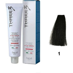 Faipa Three Color 1 Μαύρο Μόνιμη Βαφή Μαλλιών 120ml