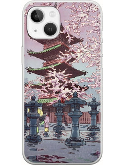 Θήκη Ukiyo-e - Cherry Blossom iPhone 14 Flexible TPU (Διάφανη Σιλικόνη)