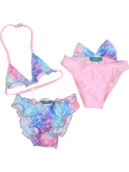 Tortue Mermaid Παιδικό Μαγιό Bikini Set για Κορίτσι Ροζ Γαλάζιο S3-204-210