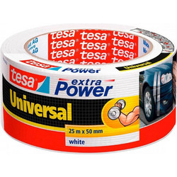Αυτοκόλλητη υφασμάτινη ταινία Tesa extrapower universal silver λευκή 50mmx25m (56388-00002)