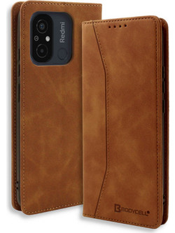 Bodycell Pu Leather Book Brown (Xiaomi Redmi 12C)