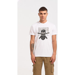 Ανδρικό T-Shirt Cotton4all BARBER 23-711 Λευκό - Λευκό