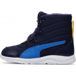 Puma Παιδικά Μποτάκια Χιονιού Navy Μπλε με Γούνα 194281-03