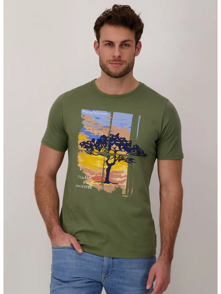 Fynch-Hatton T-Shirt Με Λογότυπο - Dasty Olive