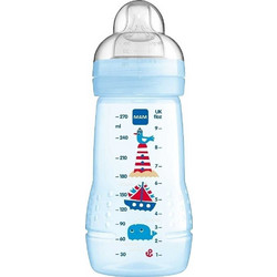 Mam Easy Active Πλαστικό Μπιμπερό με Θηλή Σιλικόνης 2m+ Arctic Blue 270ml