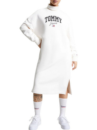 Tommy Jeans Midi Καθημερινό Φόρεμα Λευκό DW0DW16462-ΥΒΗ