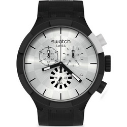 Swatch Big Bold Chequered Ανδρικό Ρολόι Χρονογράφος με Μαύρο Καουτσούκ Λουράκι SB02B404