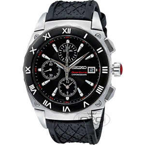 Seiko Sportura Ανδρικό Ρολόι Χρονογράφος με Μαύρο Δερμάτινο Λουράκι SNDZ45P1 Seiko Sportura Ανδρικό Ρολόι Χρονογράφος με Μαύρο Δερμάτινο Λουράκι SNDZ45P1
