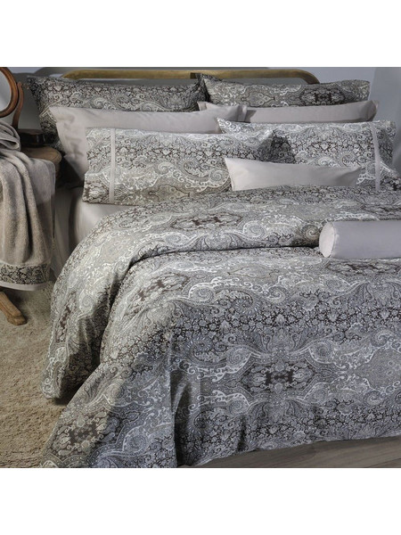 Κουβερλί 834 Bombay (Σετ 3τμχ) Brown-Grey Down Town Υπέρδιπλo 235x250cm Βαμβάκι-Πολυέστερ