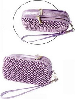 VOLTE-TEL ΘΗΚΗ ΠΟΥΓΚΙ-ΠΟΡΤΟΦΟΛΙ ZIPPER ΜΕ ΠΕΡΛΕΣ V302 PURPLE