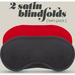 Σετ 2 Σατέν Μάσκες Ματιών - Crushious 2 Satin Blindfolds Black & Red 2pcs