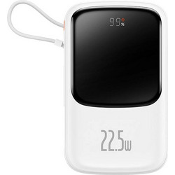 Baseus Qpow Pro Digital Display Power Bank 10000mAh 22.5W με Θύρα USB-A & 2 Θύρες USB-C Power Delivery White