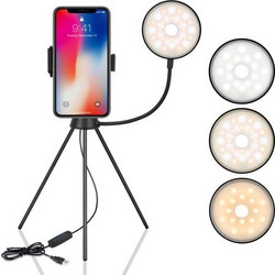 NS-08 LED Ring Light με Τρίποδο για Σέλφι και Live Stream