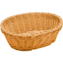 Ψωμιέρα οβάλ Rattan μπεζ 25x20x8hcm
