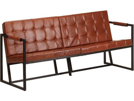 vidaXL Τριθέσιος Καναπές Δερμάτινος 164x60x75cm 288284