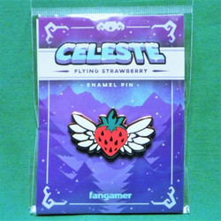 Celeste Flying Strawberry Pin Official Rose-Gold Hard Enamel Badge Pin 1.5"