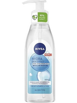 Nivea Hydra Skin Effect Wash Gel Micellar Water Ντεμακιγιάζ 150ml