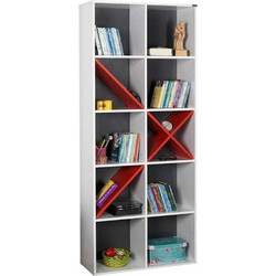 Βιβλιοθήκη KTP-910-BK Gaming Λευκή 75x188x30cm