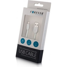 Forever cable USB - Lightning 1,0 m 1A white silicone flat