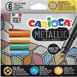 Carioca Metallic Maxi Tip Μαρκαδόροι Ζωγραφικής Σετ 6 Χρώματα
