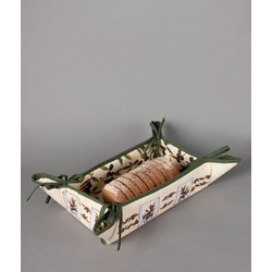 Βαμβακερή ψωμιέρα με στάμπα (33cm x 48cm) ελιά εκρού