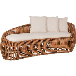 HomeMarkt Τριθέσιος Καναπές Εξωτερικού Χώρου Rattan Καφέ 215x60x78cm HM5991