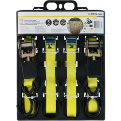 Dunlop Σετ Ιμάντες Μεταφοράς Αποσκευών Πρόσδεσης 4 τμχ Μήκους 5m Μέγιστης Αντοχής 150 Kg, σε Κίτρινο - Dunlop