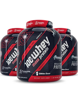 3x Immortal Whey Mass Protein 3kg (9000gr) - Fudgy Brownie