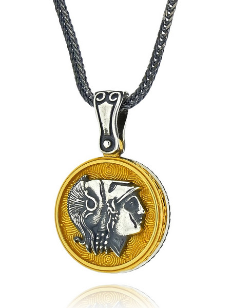 Μενταγιόν Anastasios Creations με Αλυσίδα από Επιροδιωμένο και Επιχρυσωμένο Ασήμι 925 042000