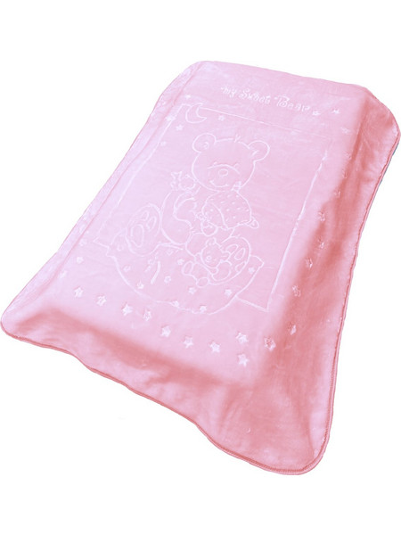Dimcol Sweet Bear 12 Κουβέρτα Κούνιας Βελουτέ 110x140 Ροζ