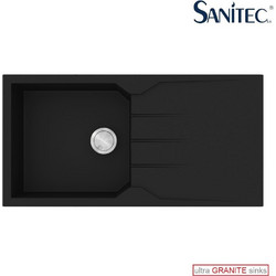 Sanitec Ultra Granite 811 Επικαθήμενος Νεροχύτης Γρανίτη Αντιστρεφόμενος Ματ Nero 100x50cm