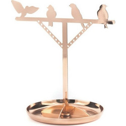 KIKKERLAND Jewelry Stand BIRD IS THE WORD - Σταντ Κοσμημάτων Χρυσό με Διακόσμηση Πουλιών JK07-CO