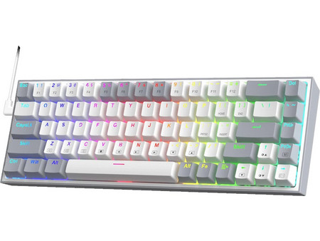 Redragon K631 Pro Μηχανικό Gaming Πληκτρολόγιο 65% με Custom Red Διακόπτες RGB White