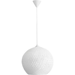 Heronia Lighting Κρεμαστό Φωτιστικό Οροφής με Σχοινί Μονόφωτο E27 Λευκό Silk-02 31-1142