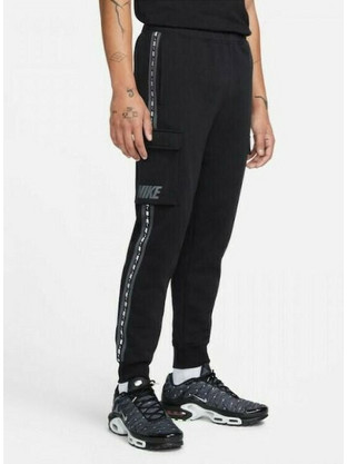 Nike Cargo Ανδρικό Παντελόνι Φόρμας Fleece με Λάστιχο Μαύρο DM4680-014