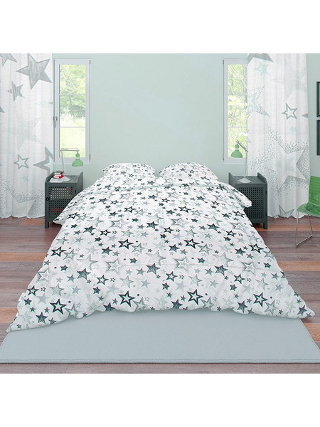 Dimcol Σετ Σεντόνια Υπέρδιπλα Βαμβακερά 220x240 Star 121 Grey-Green