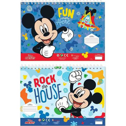 Disney Mickey Διάφορα Σχέδια Μπλοκ Ζωγραφικής A4 40 Φύλλων με Αυτοκόλλητα 563012