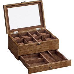 Songmics Watch Box Rustic Walnut 19 x 27 x 12.5 cm (JOW008K01) (SNGJOW008K01)