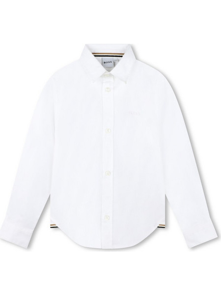 Παιδικό Πουκάμισο BOSS Oxford μακρυμάνικο White