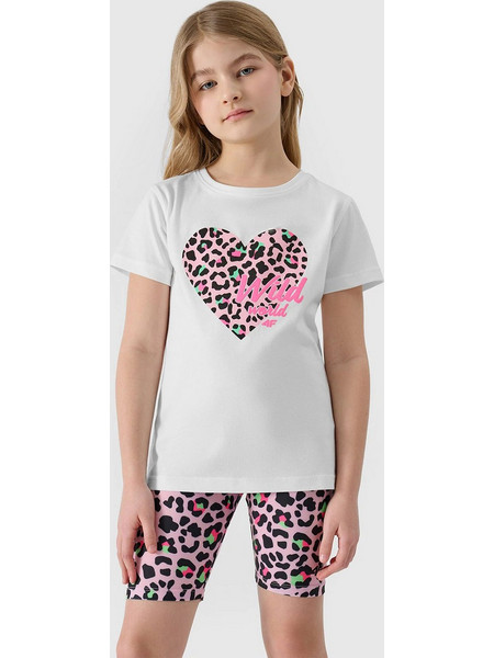 4F GIRL'S KNITTED BIKER LEGGINGS ΡΟΖ