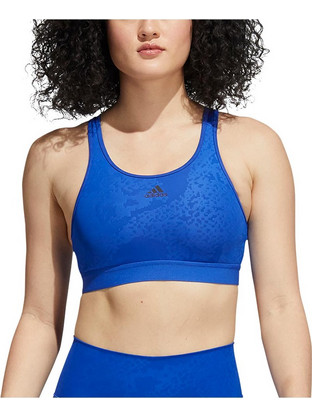 Adidas Believe This Lace Camo Workout Bra Αθλητικό Μπουστάκι με Μέτρια Στήριξη & Αφαιρούμενη Ενίσχυση Royal Blue HB6385
