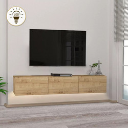 Megapap Έπιπλο Τηλεόρασης Ξύλινο Οξιά με Φωτισμό Led Μ180xΠ29.5xΥ29.5cm Damla GP042-0169,2