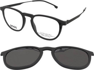 Hugo Boss HG1640 SUB/M9 Ανδρικός Σκελετός Γυαλιών Οράσεως με Clip-On Κοκάλινος Μαύρος