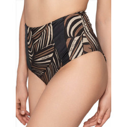 Luna Ψηλόμεσο Bikini Slip Μαύρο Καφέ 94346