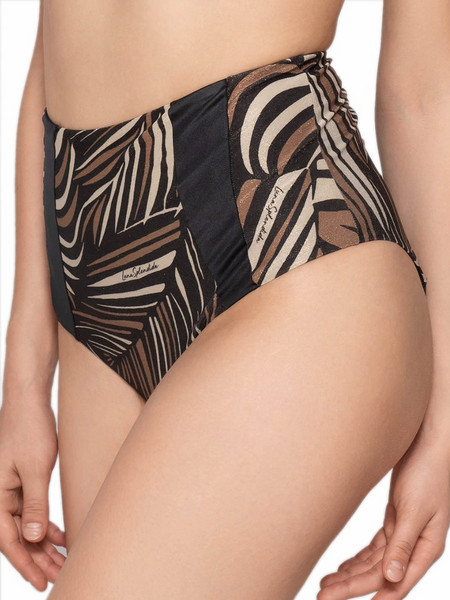 Luna Ψηλόμεσο Bikini Slip Μαύρο Καφέ 94346